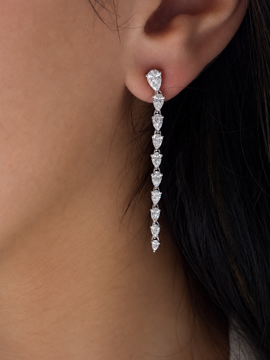 Pear Elegance Diamond Drop Earrings