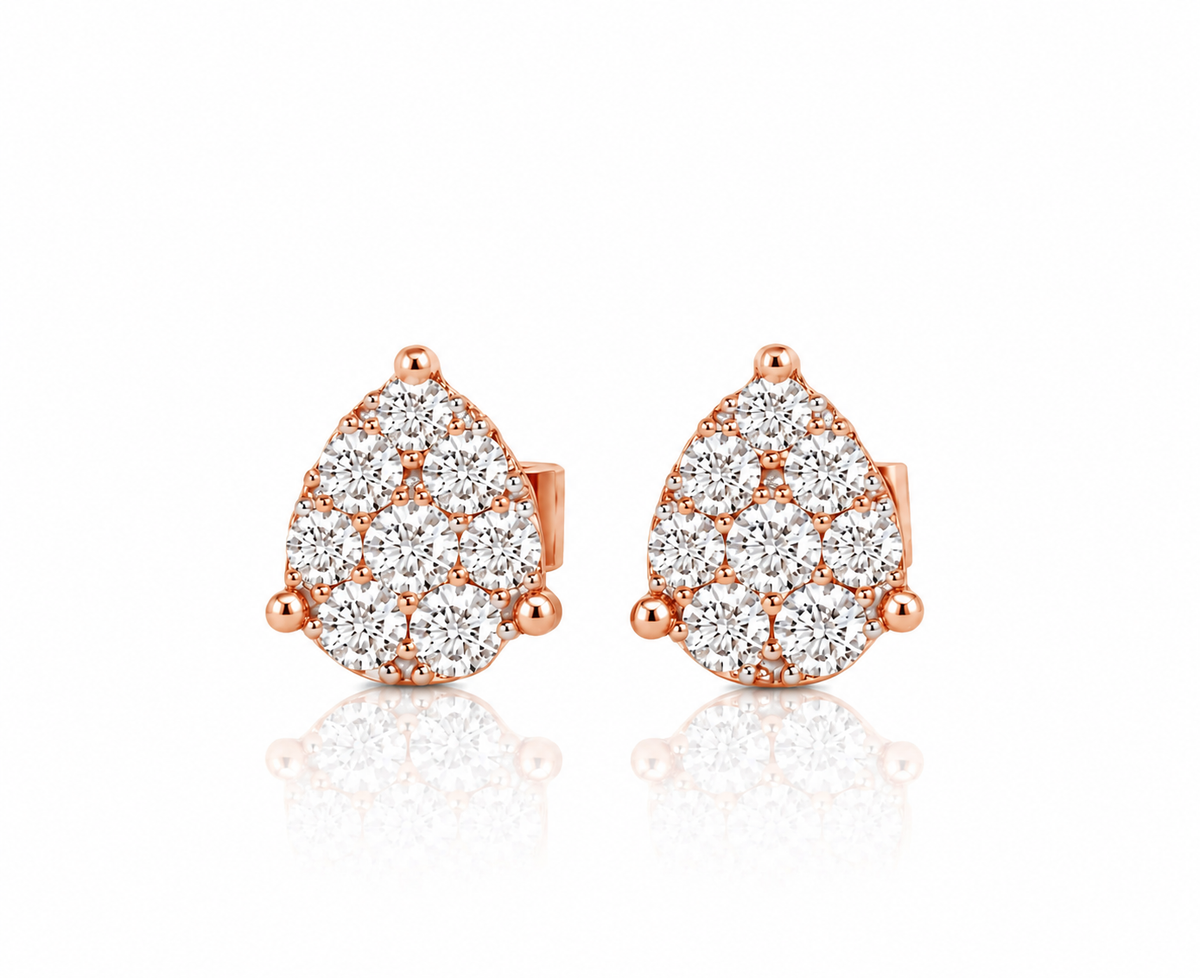Boucles d'oreilles clous illusion poire