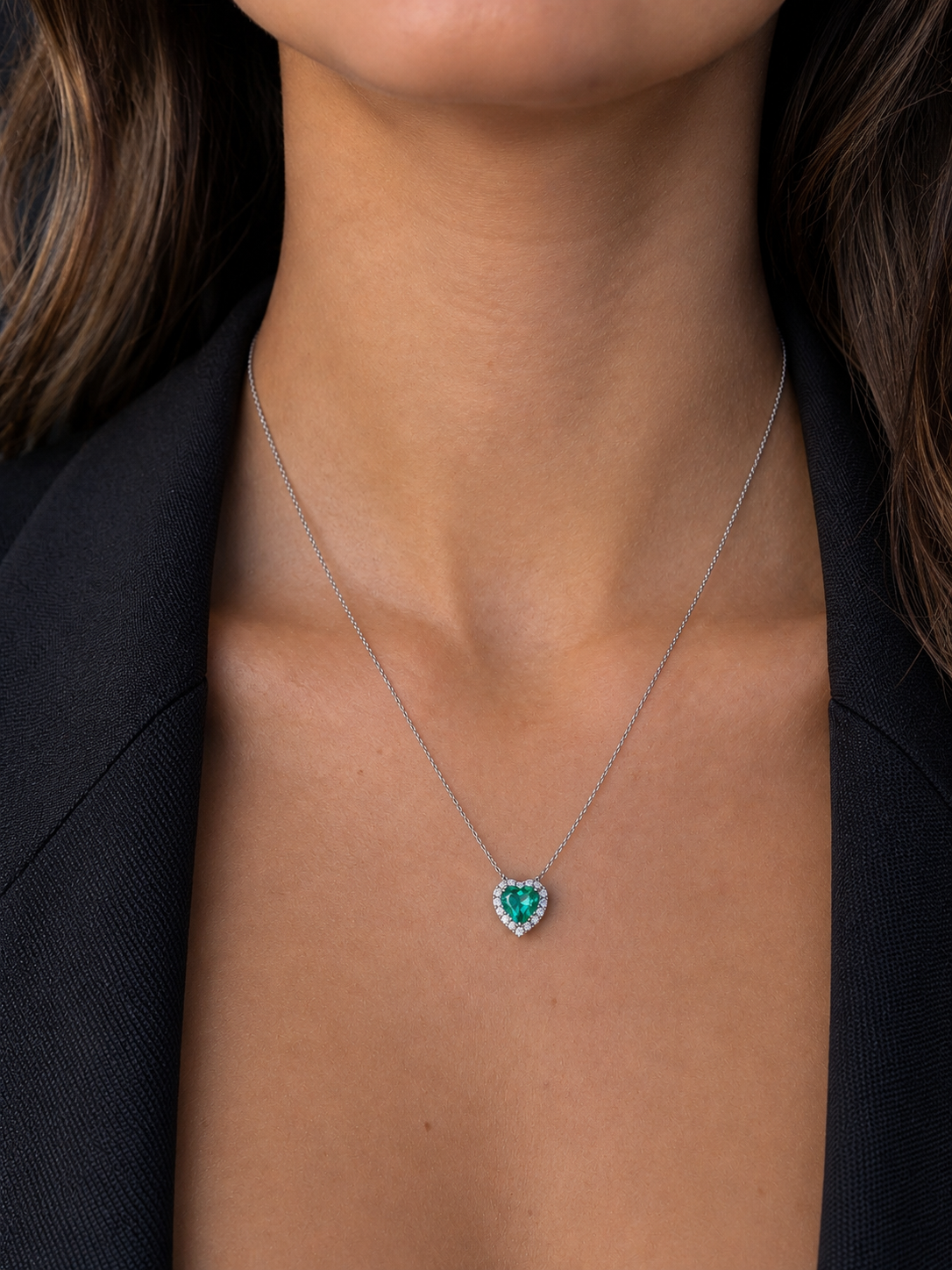 Green Heart diamond Pendant