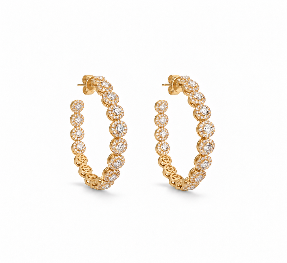 Diamond Rosette Hoops