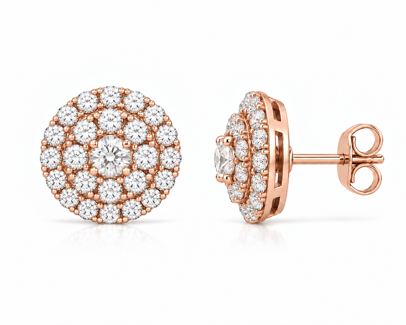 Halo Round Diamonds Studs