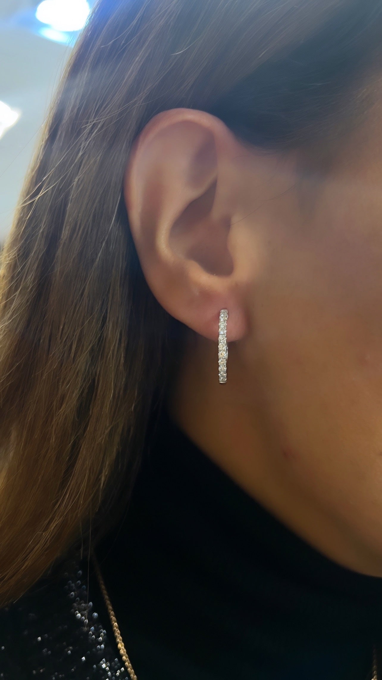 Diamond Hoop Earrings