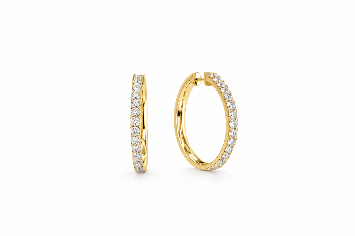 Classic Diamond Hoop Earrings- 0.40ct