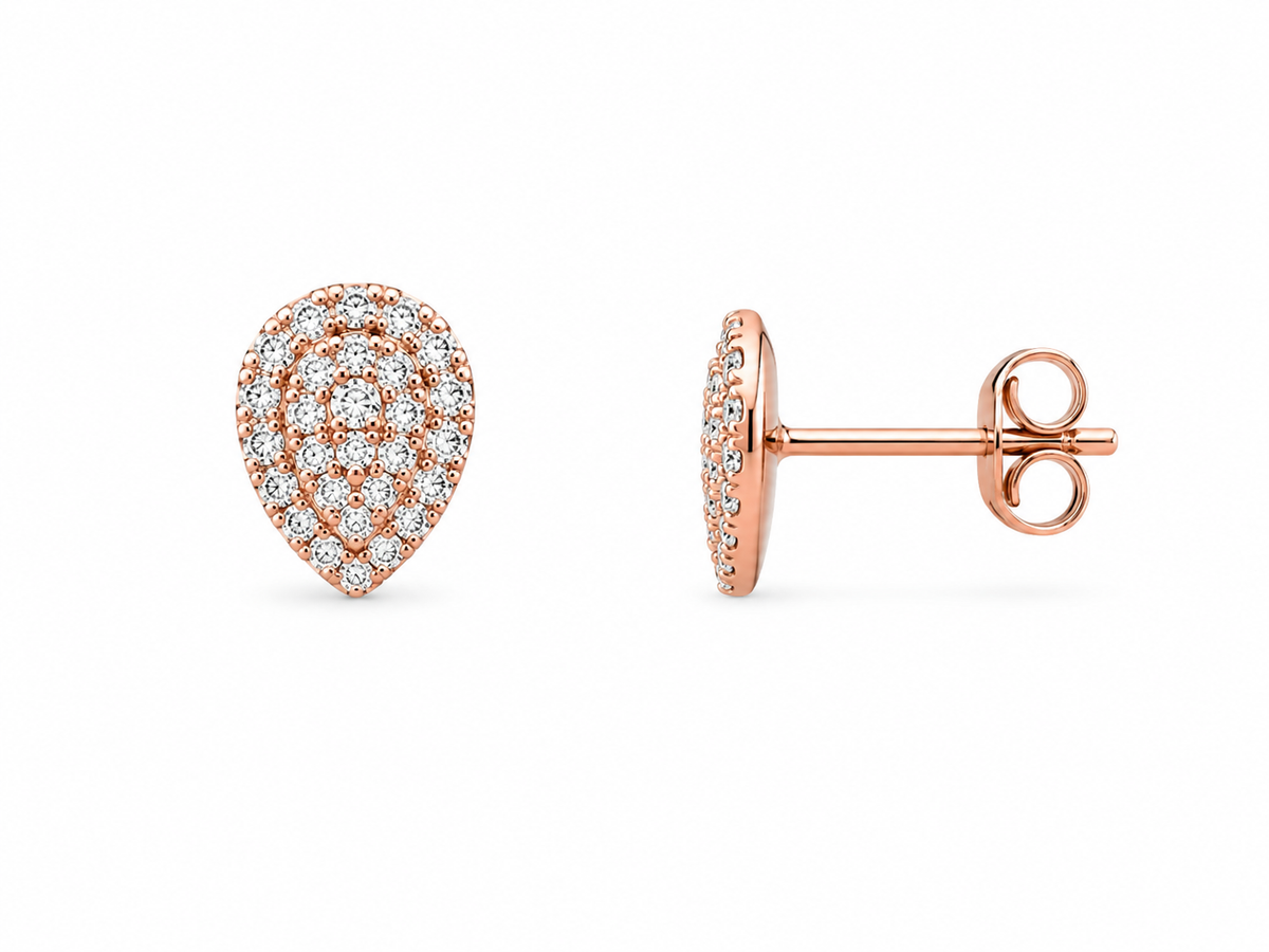 Drop Pear Studs Diamond Earrings