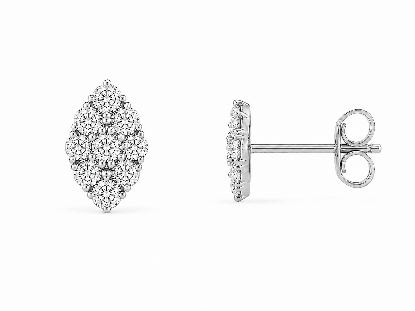 Halo Mini Pearshape diamond studs
