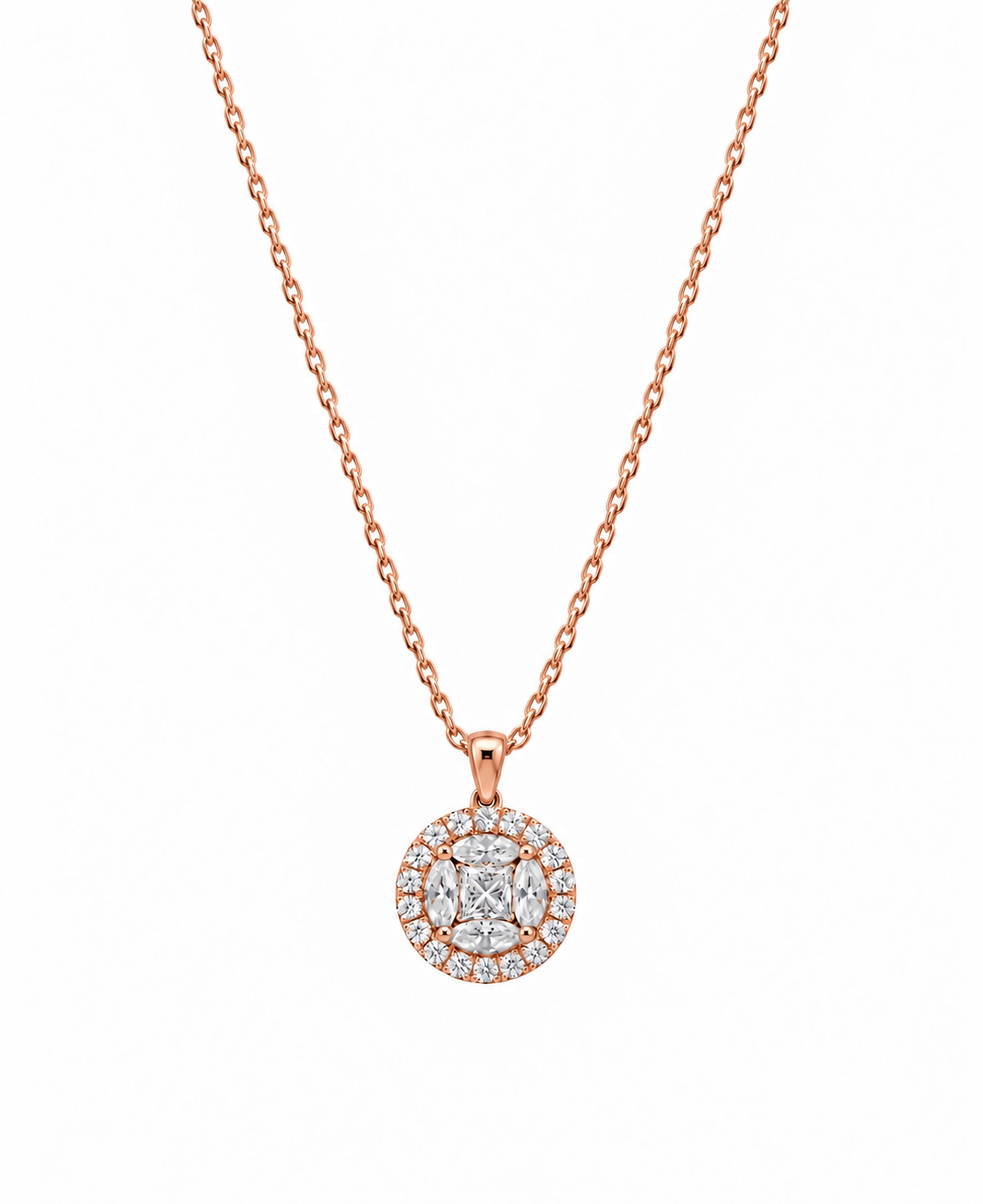 The Empress Diamond Halo Necklace