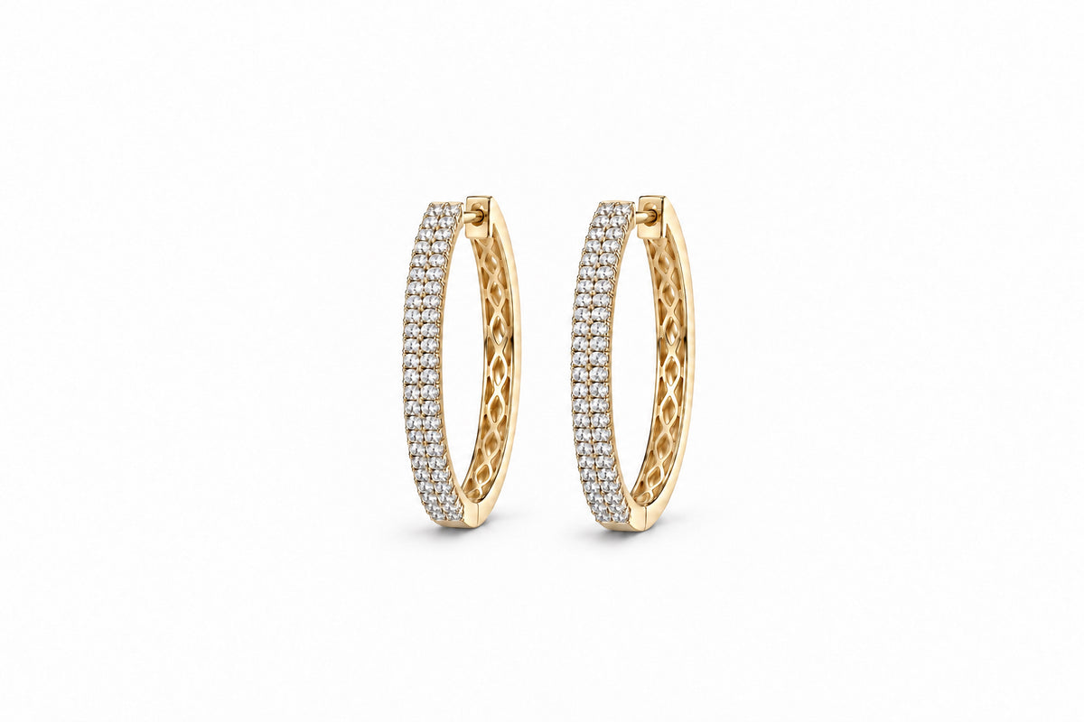 The Pavé Diamond Hoops