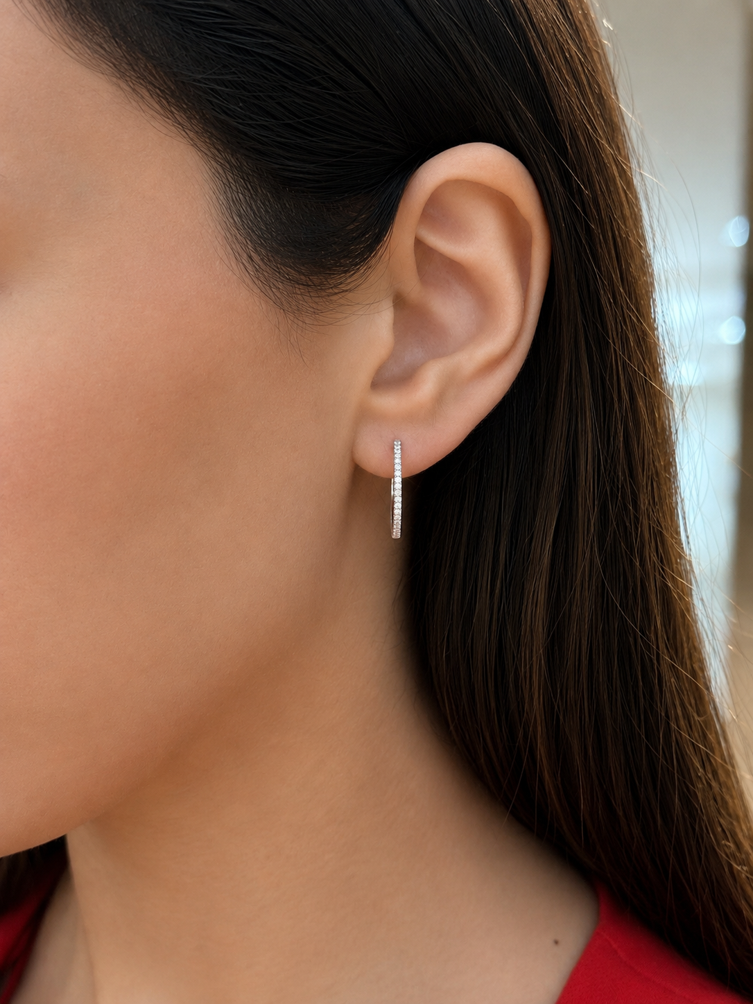 Classic Thin Diamond Hoops