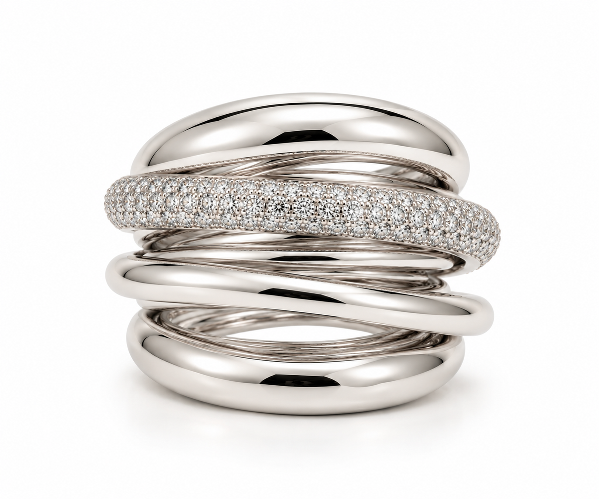 Crossover Diamond Ring