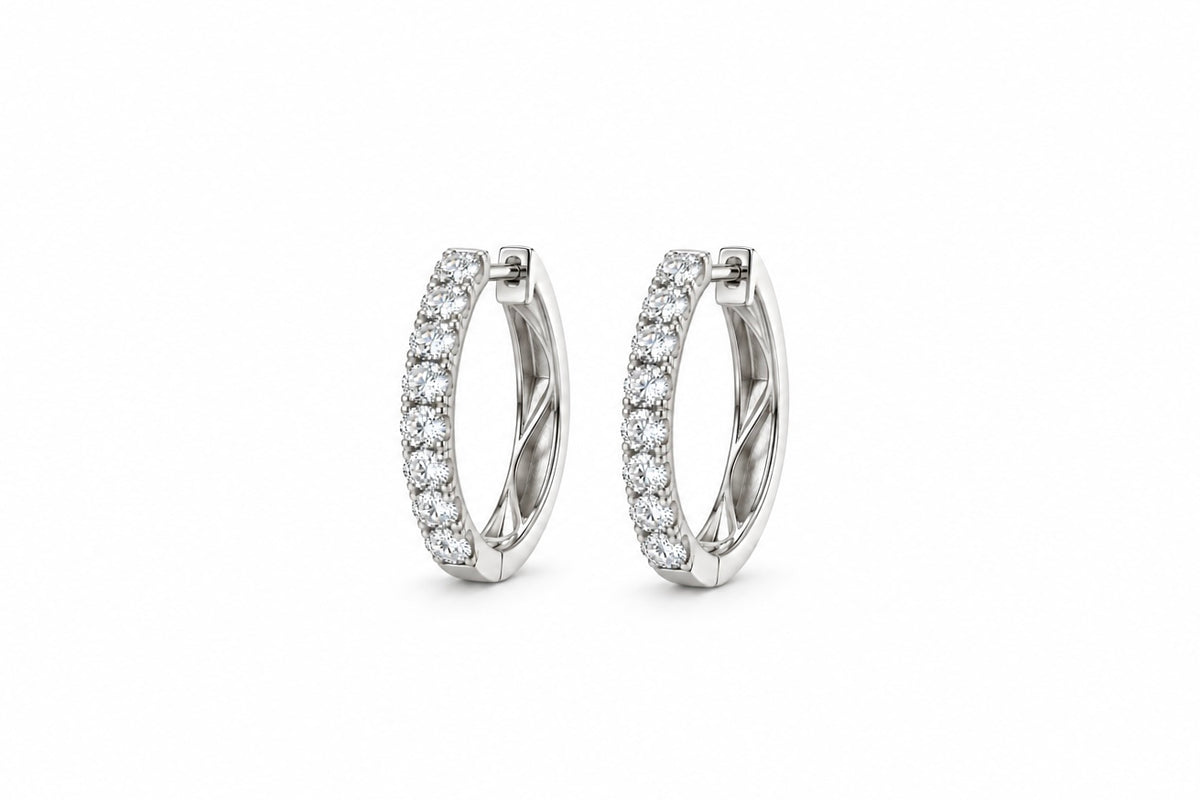 Diamond Set Hoops