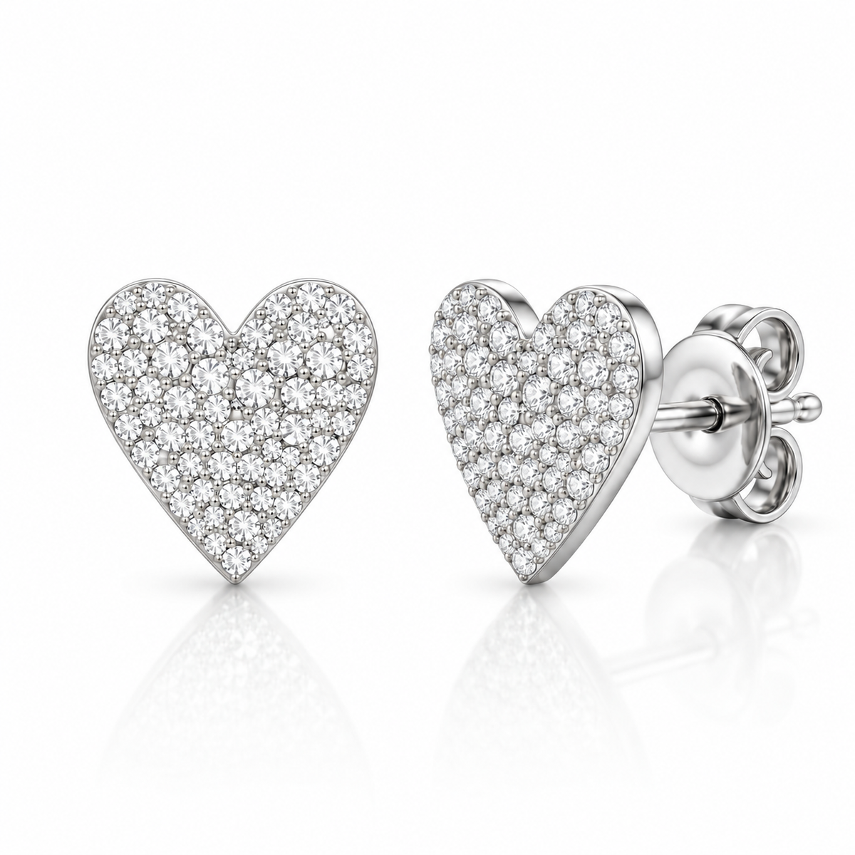 Puces d'oreilles Mini Cœur Carat