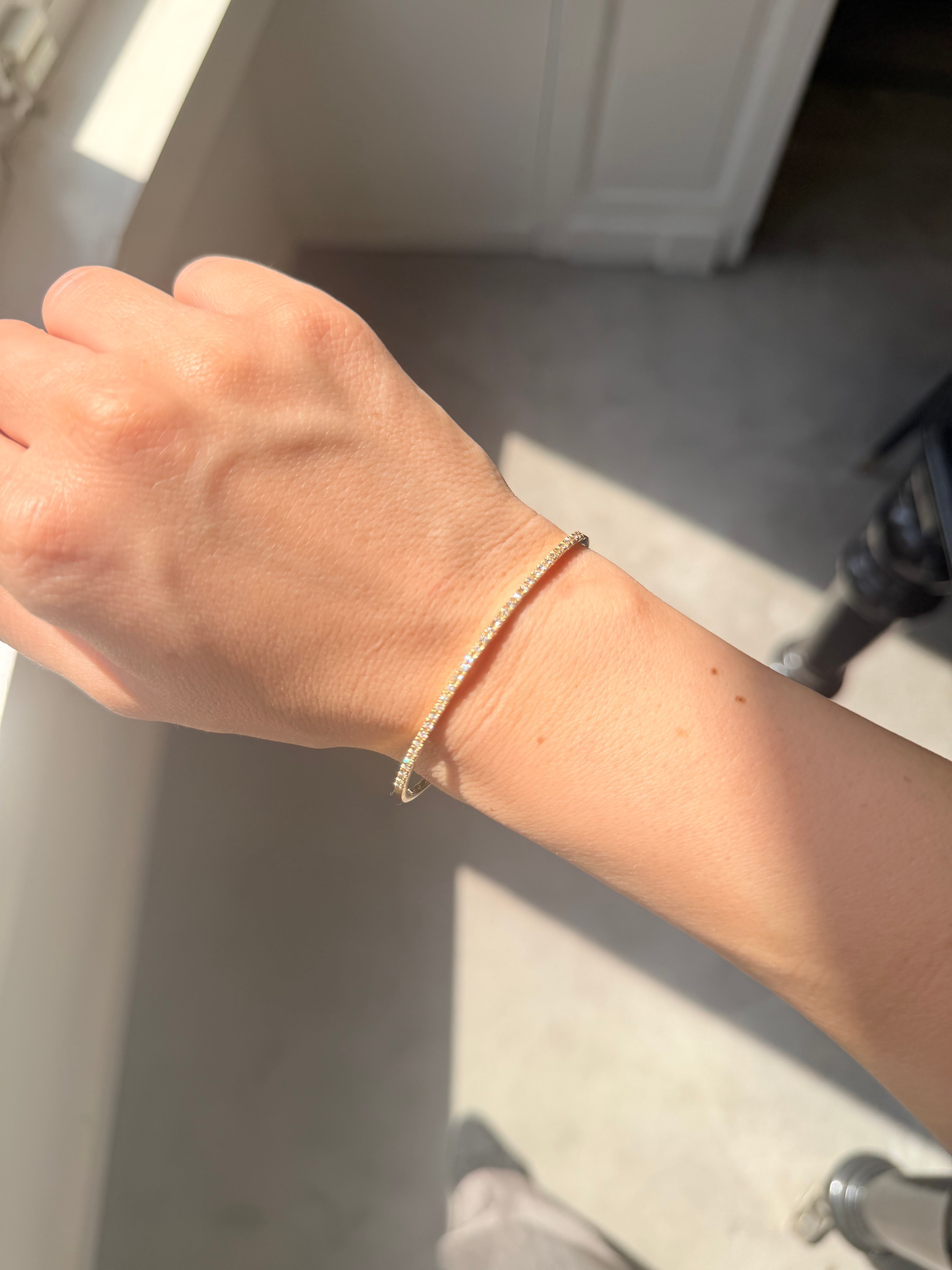 Classic Flexible Diamond Bangle Yellowgold