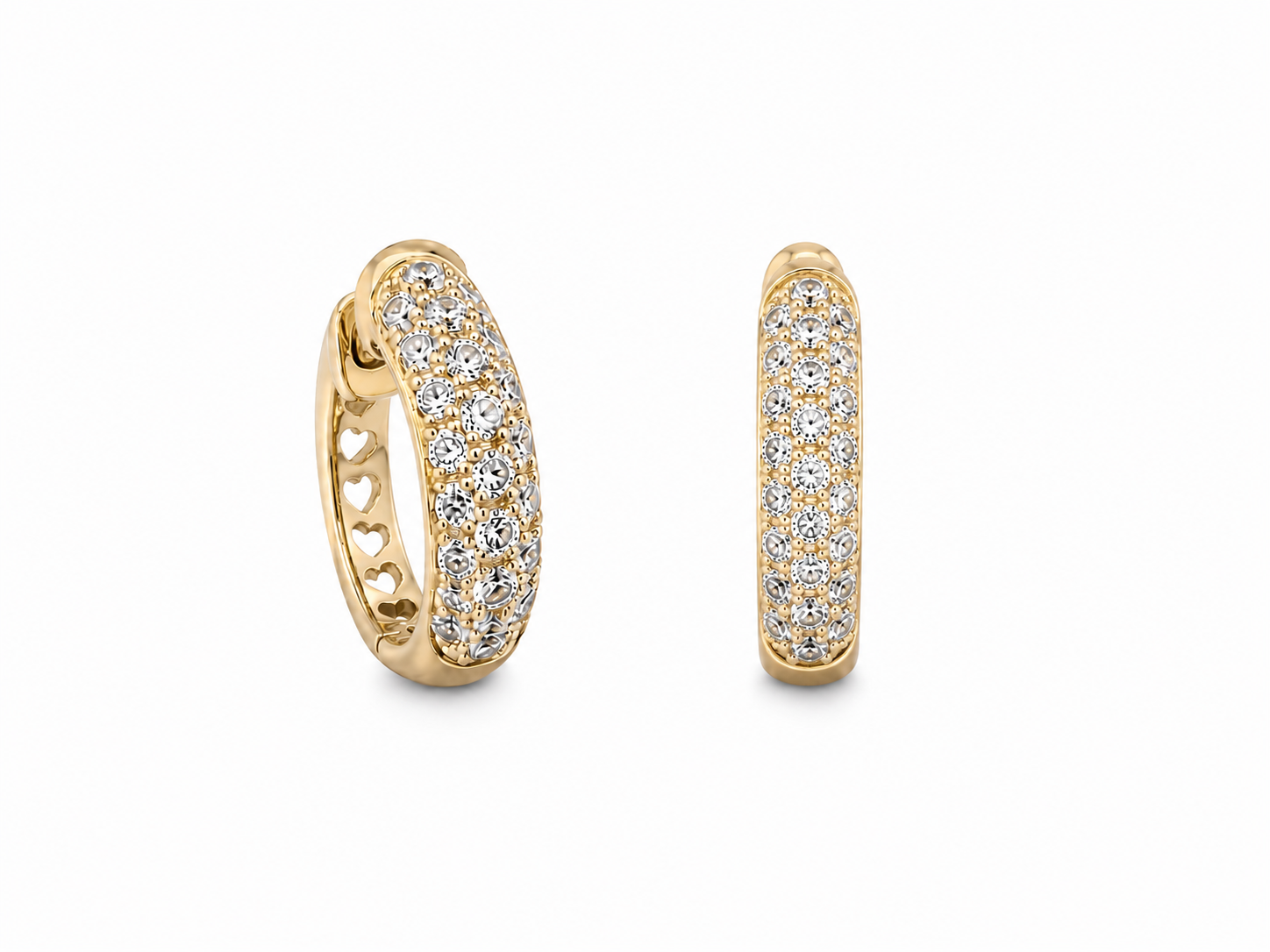 Pavé Heart Hoops