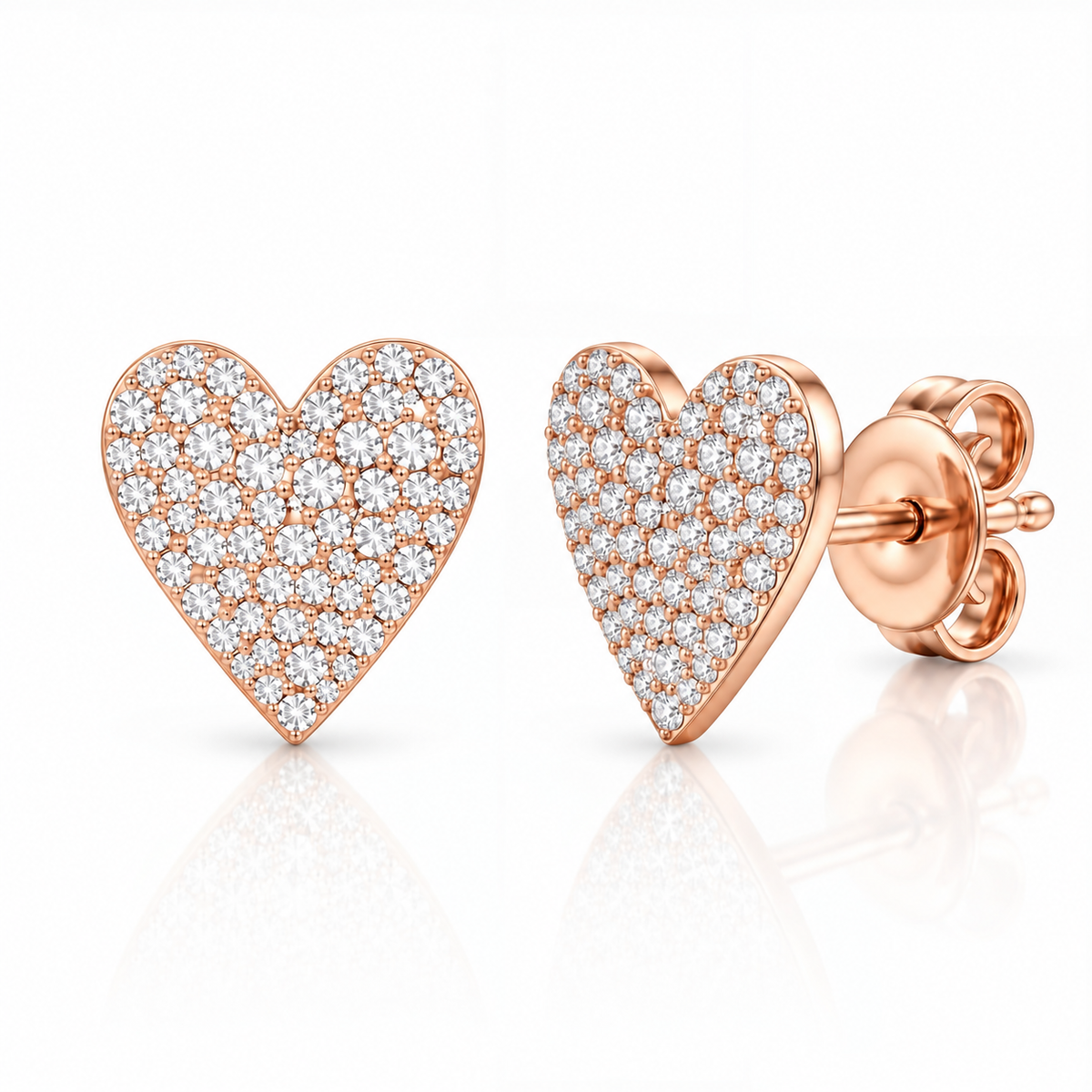 Puces d'oreilles Mini Cœur Carat