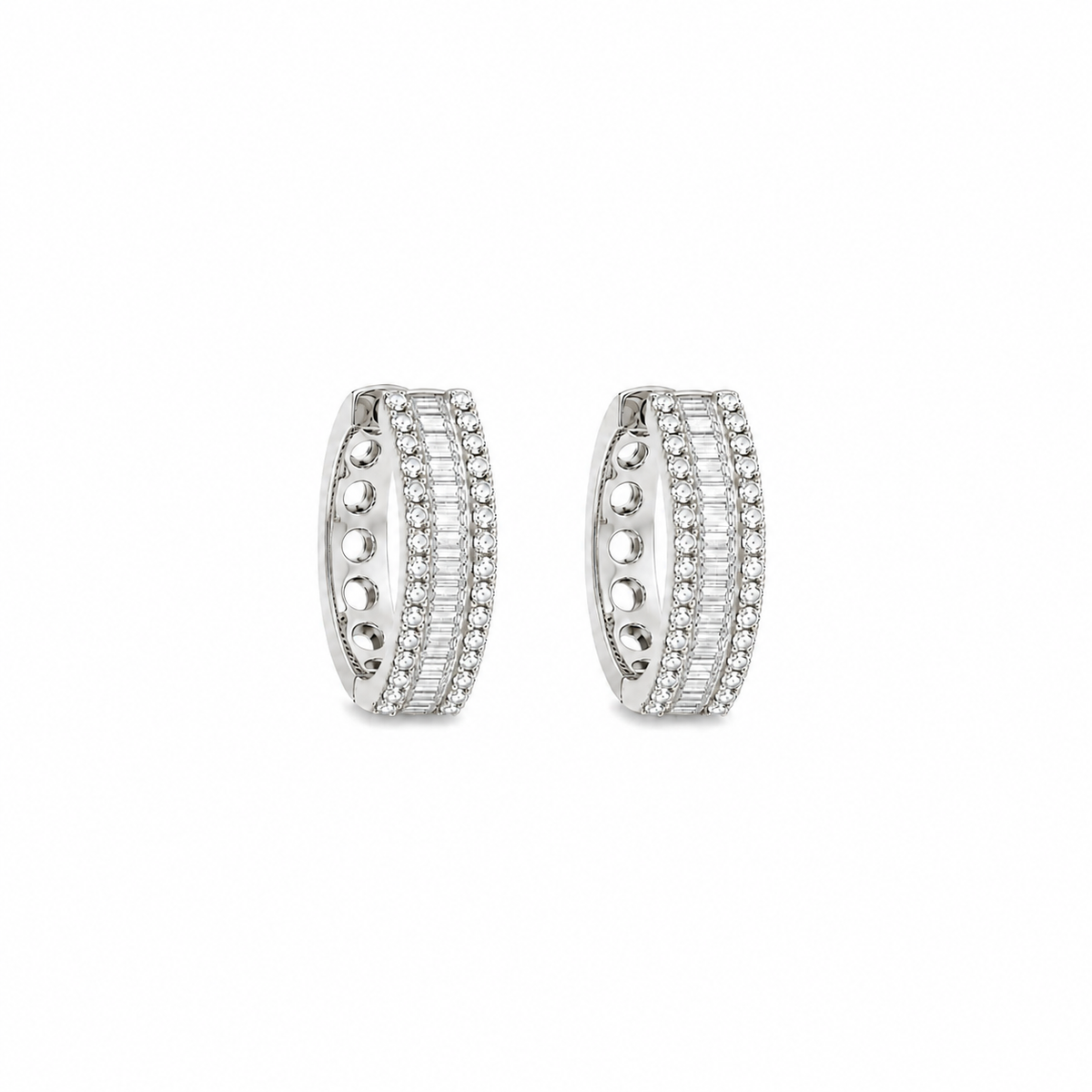 Baguette Diamond Hoops