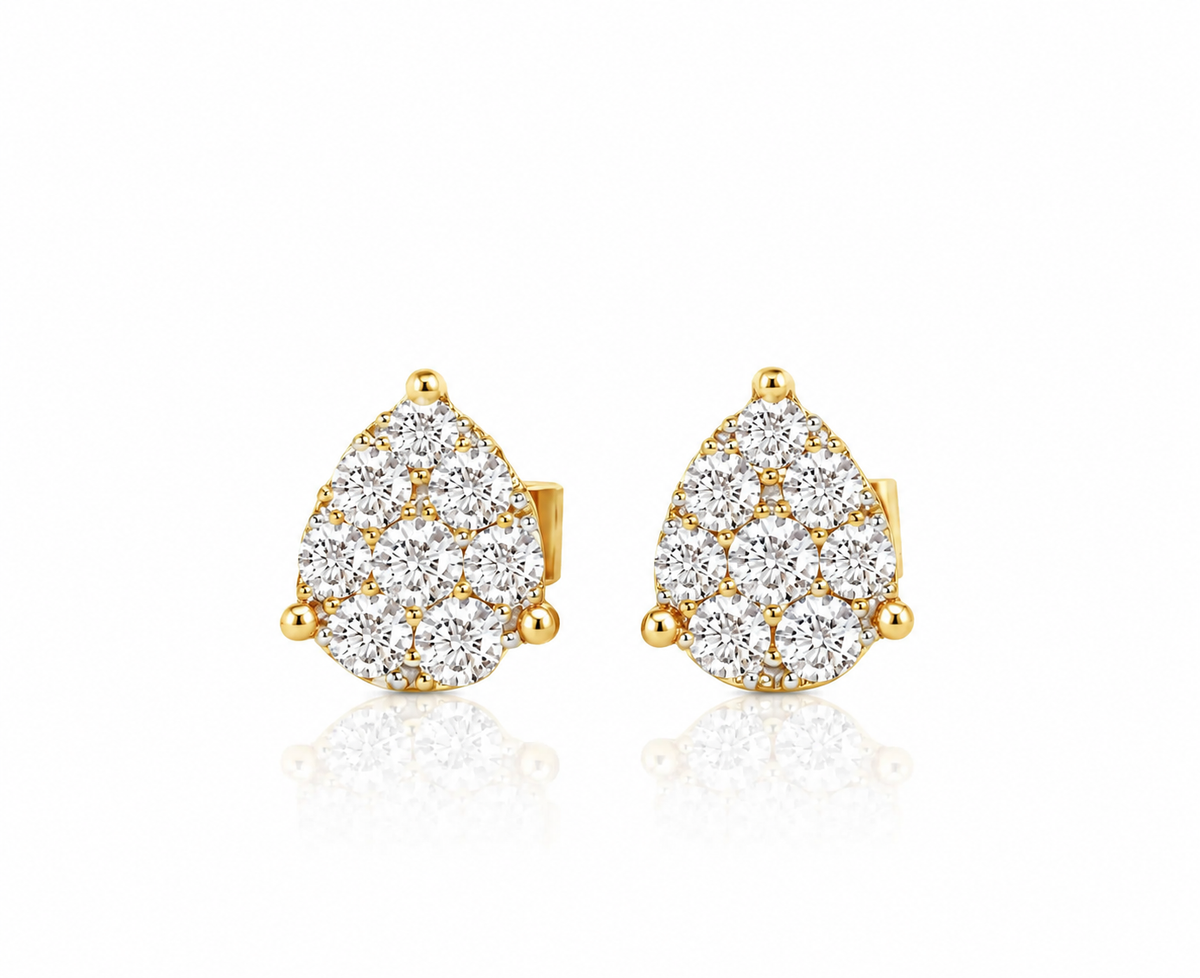 Boucles d'oreilles clous illusion poire