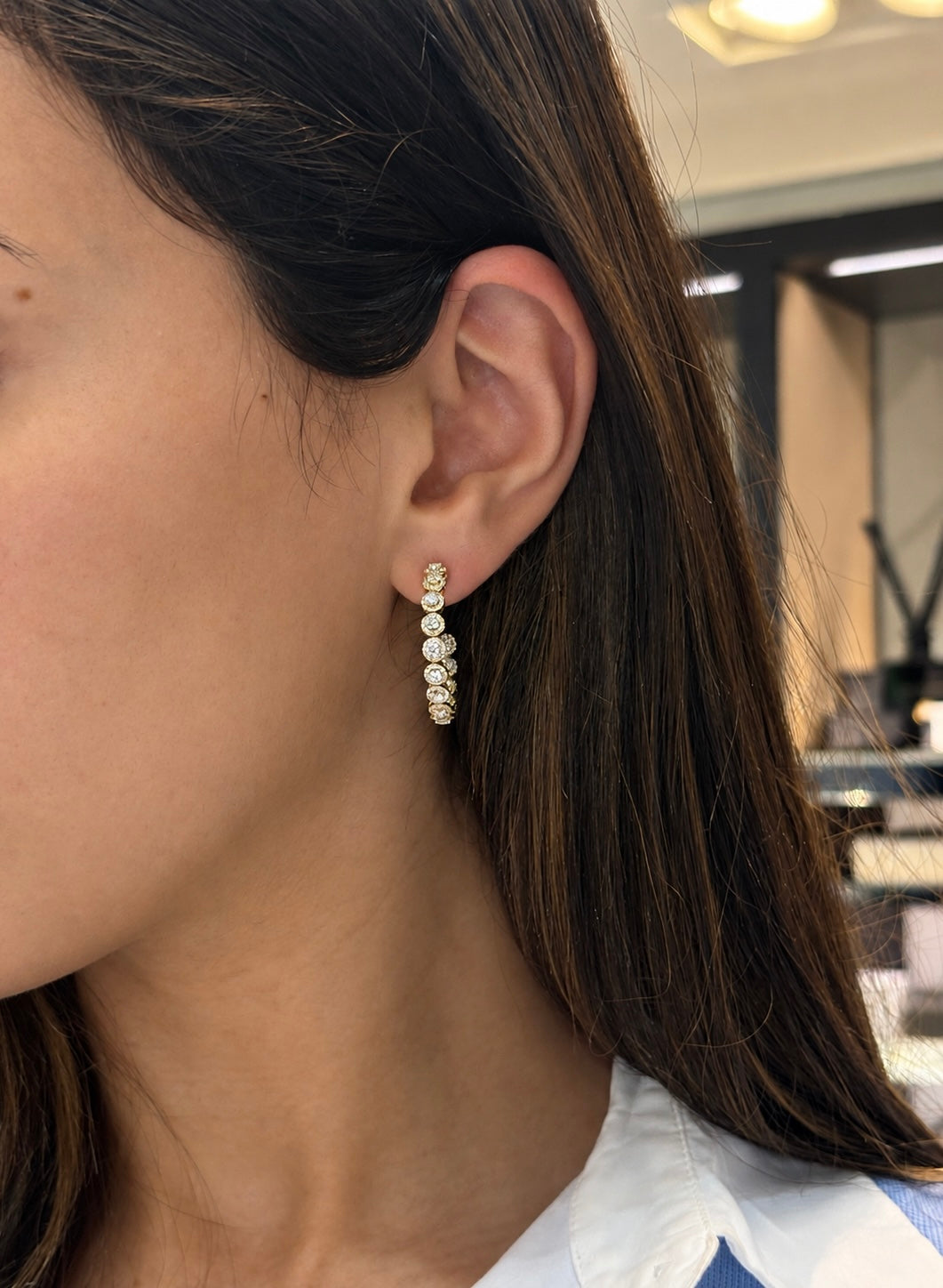 Diamond Rosette Hoops