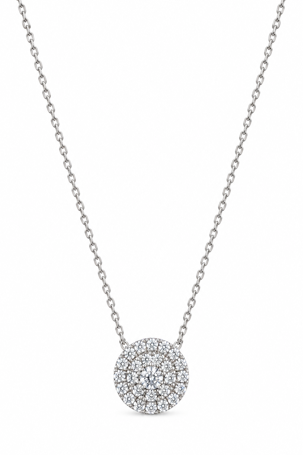 Classic Diamond Halo Necklace