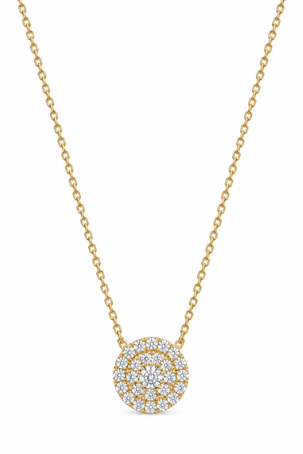 Classic Diamond Halo Necklace