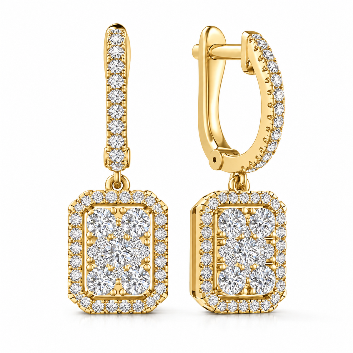 Boucles d'oreilles pendantes Éclat Diamant