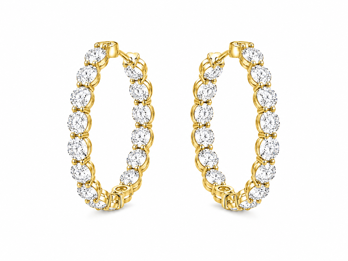 Inside out Diamond Hoops