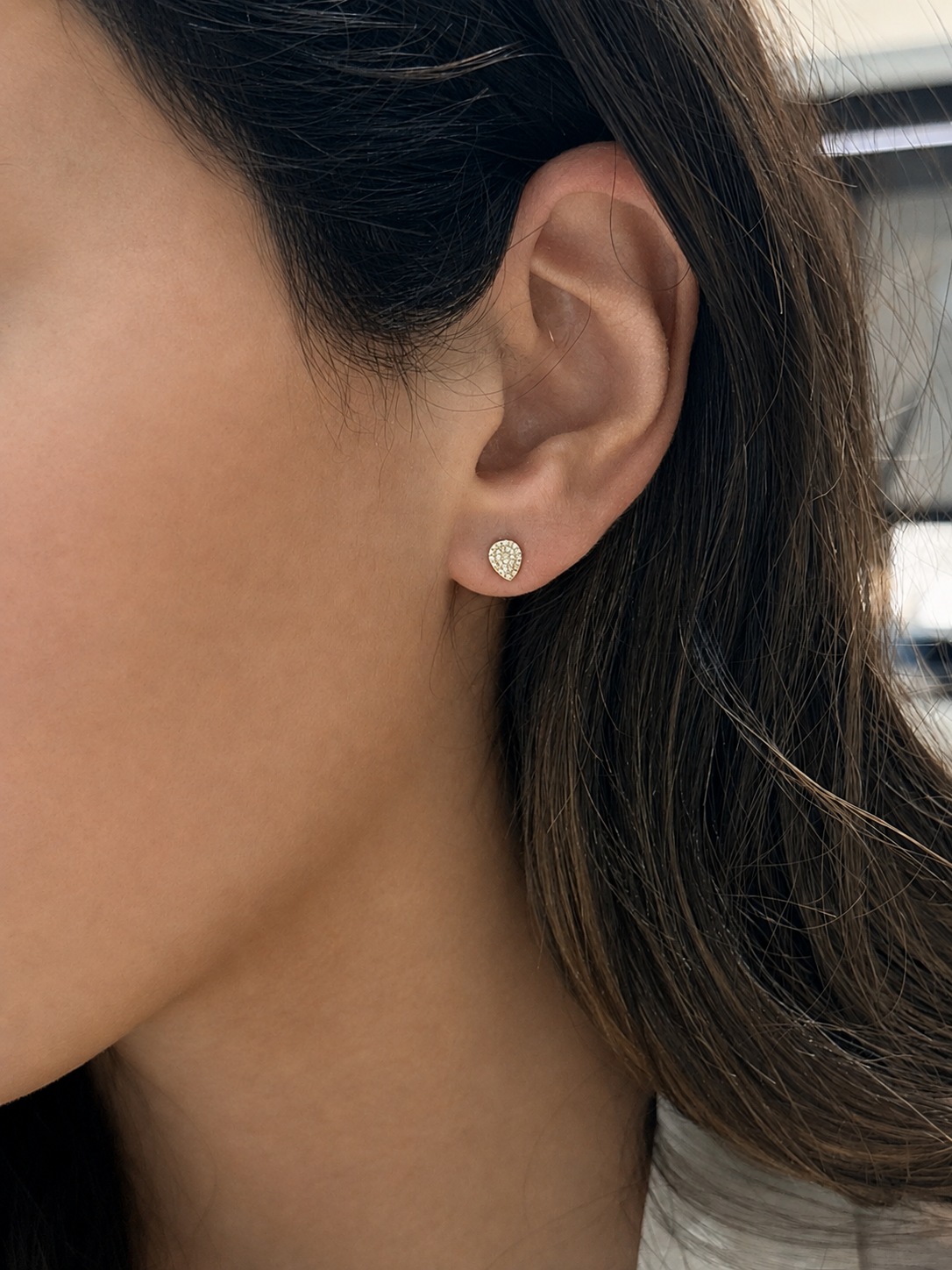 Drop Pear Studs Diamond Earrings