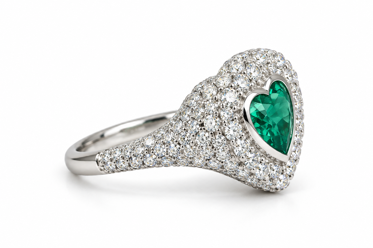Green Pinky Heart
