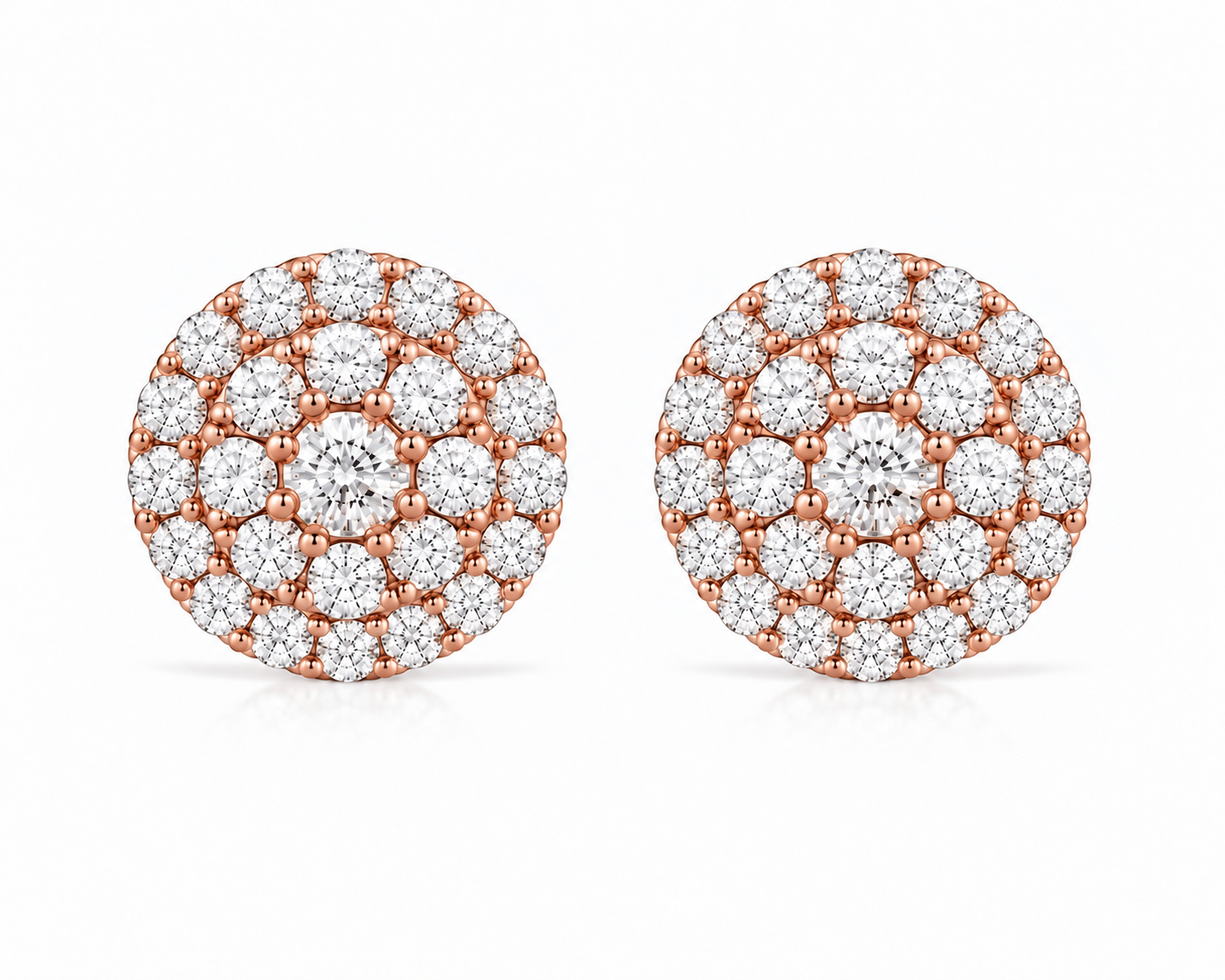 Halo Round Diamonds Studs