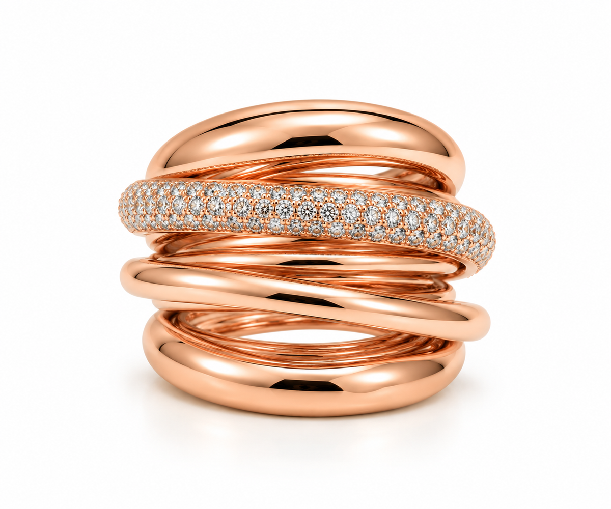 Crossover Diamond Ring