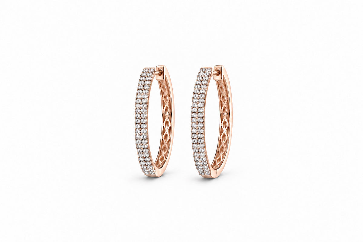 The Pavé Diamond Hoops