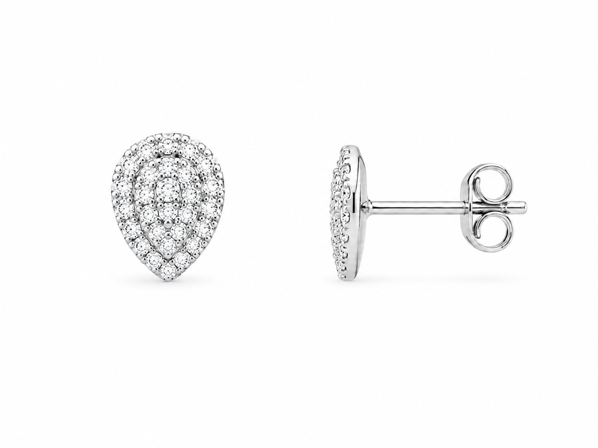 Drop Pear Studs Diamond Earrings