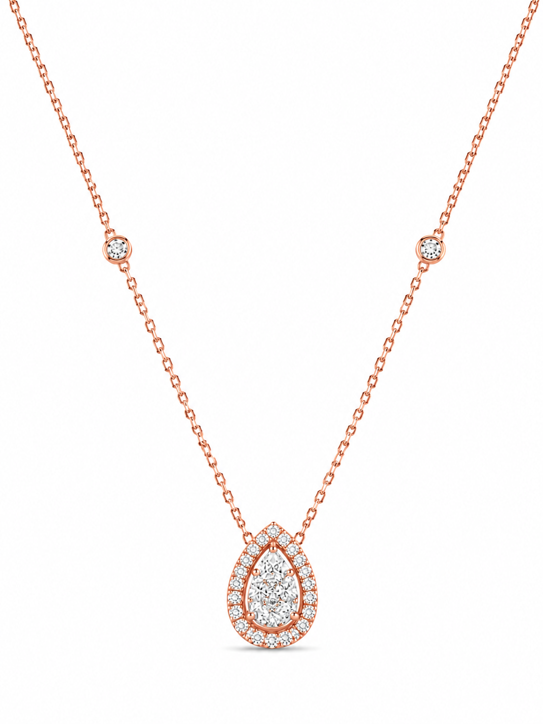 Halo Pear Necklace