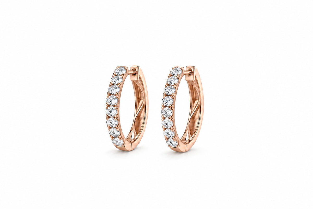 Diamond Set Hoops