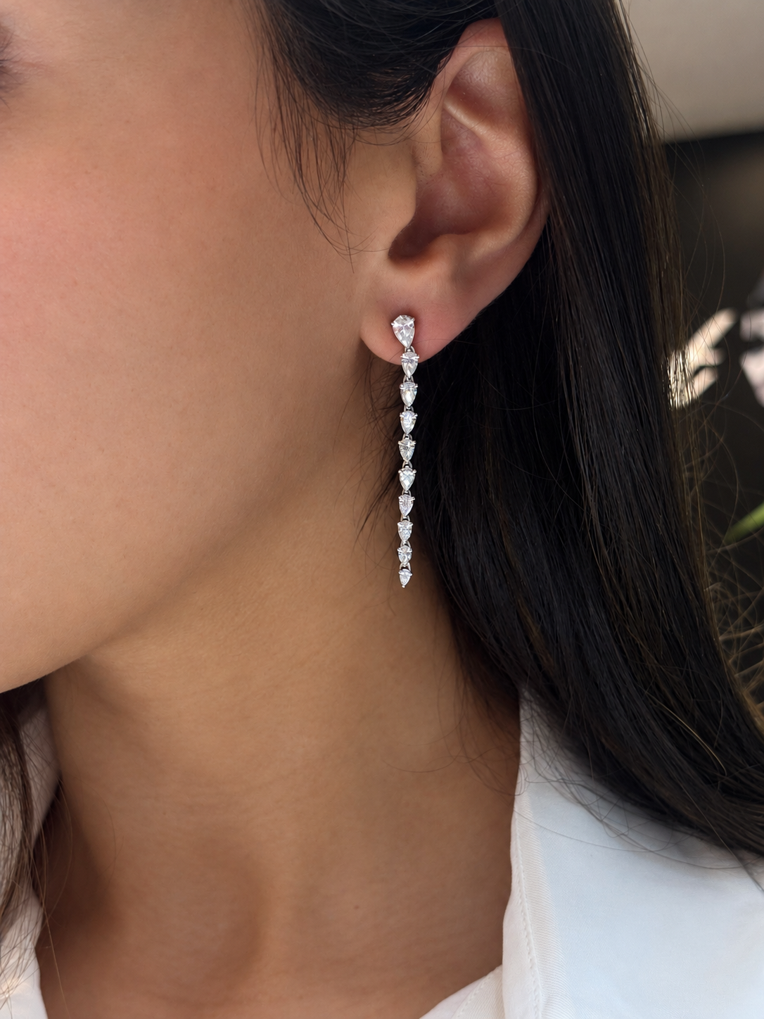 Pear Elegance Diamond Drop Earrings