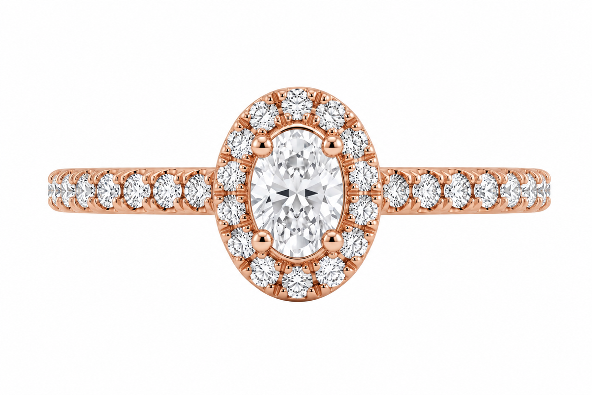 Bague Ovale Petite Auréole