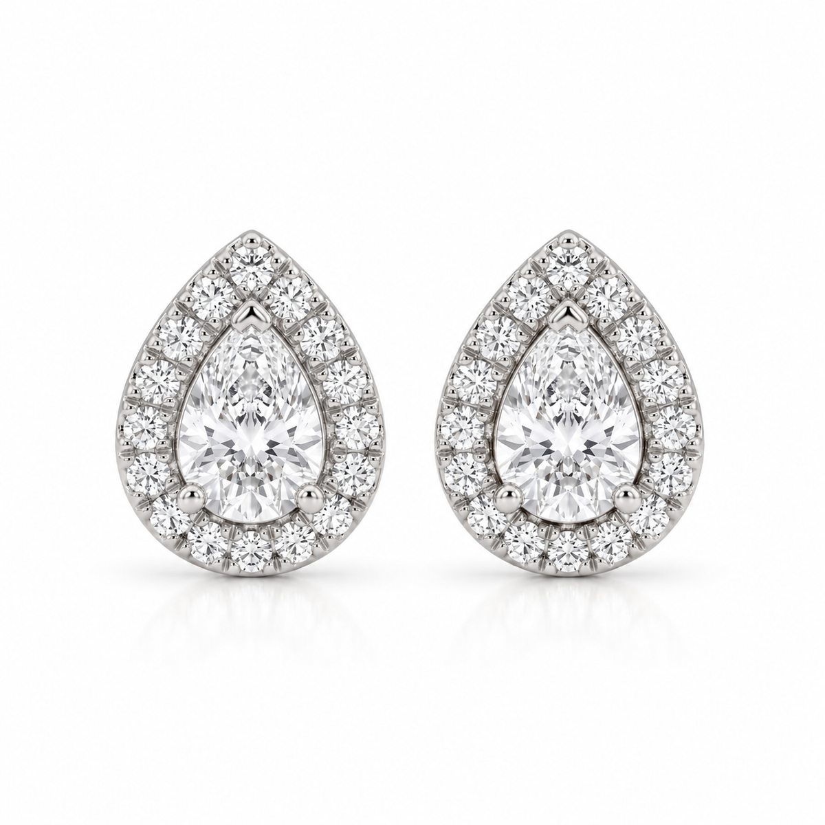 Boucles d'oreilles halo poire