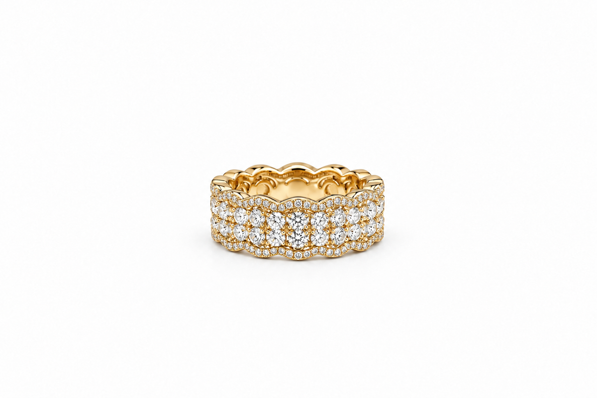 Milgrain Pavé Diamond Ring