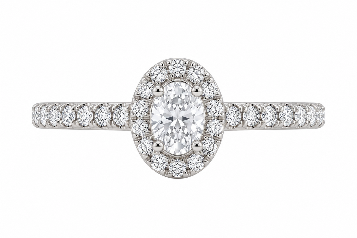 Bague Ovale Petite Auréole
