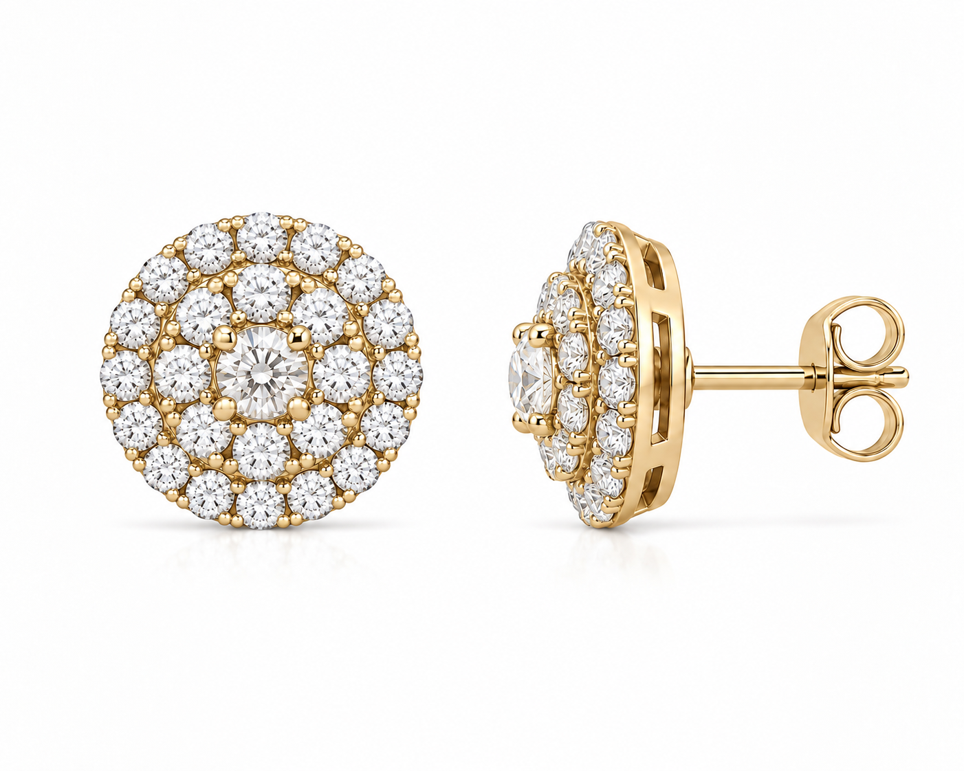Halo Round Diamonds Studs