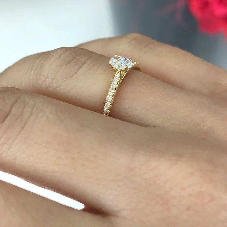 Cathedral Oval Cut Ring