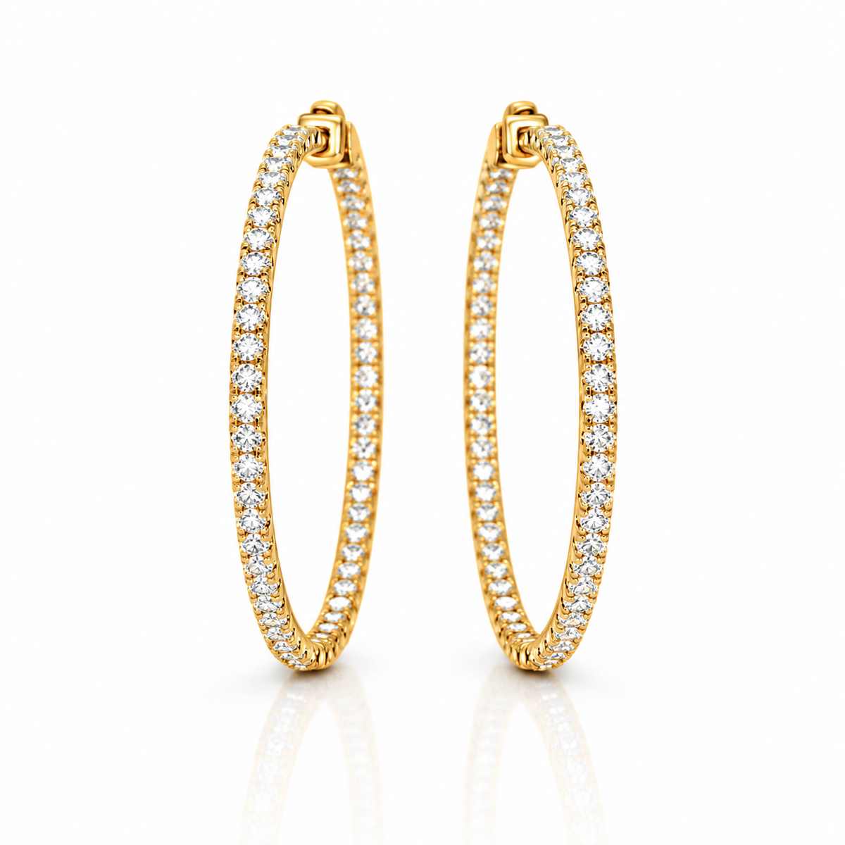 Créoles Classiques Diamant Intérieur-Extérieur
