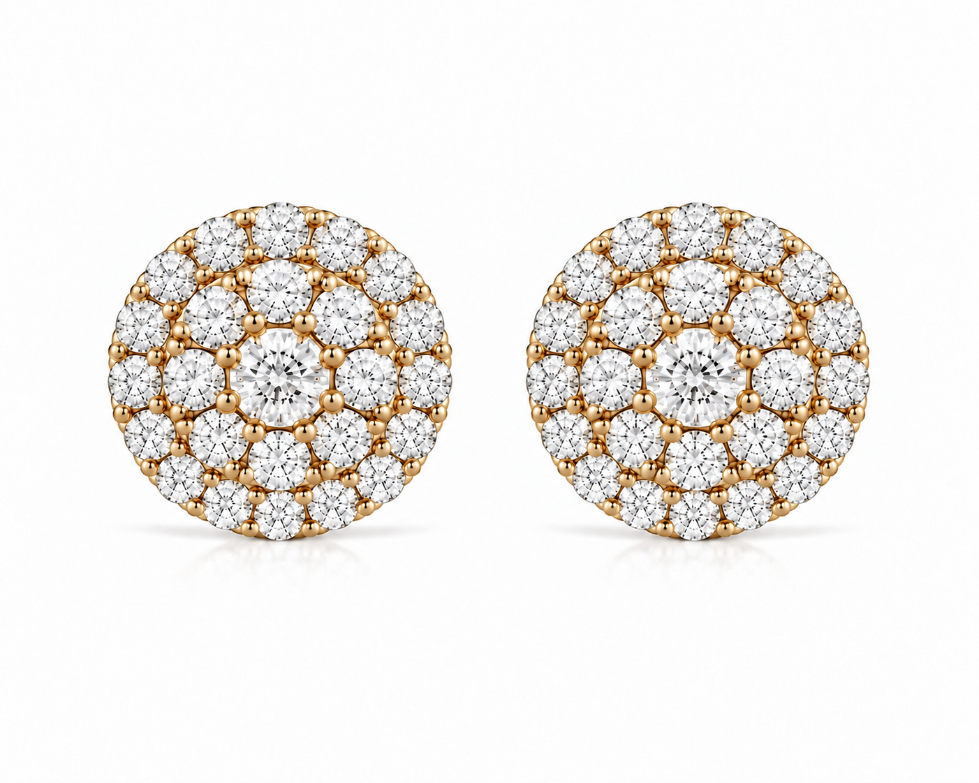 Halo Round Diamonds Studs