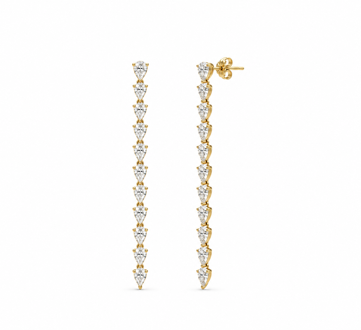 Pear Elegance Diamond Drop Earrings