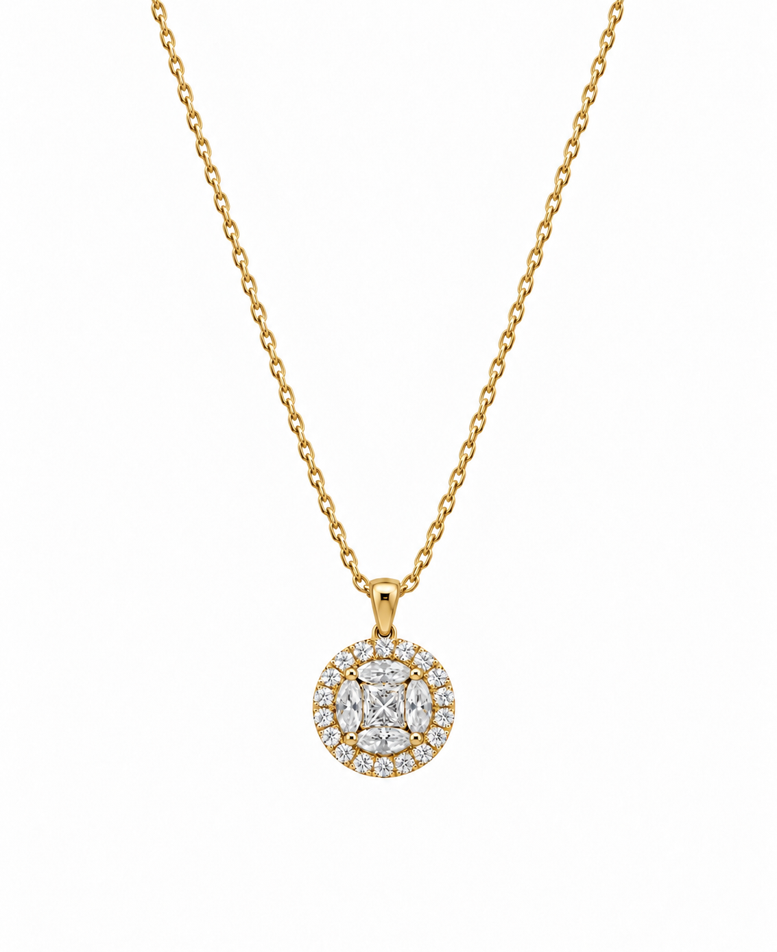 The Empress Diamond Halo Necklace
