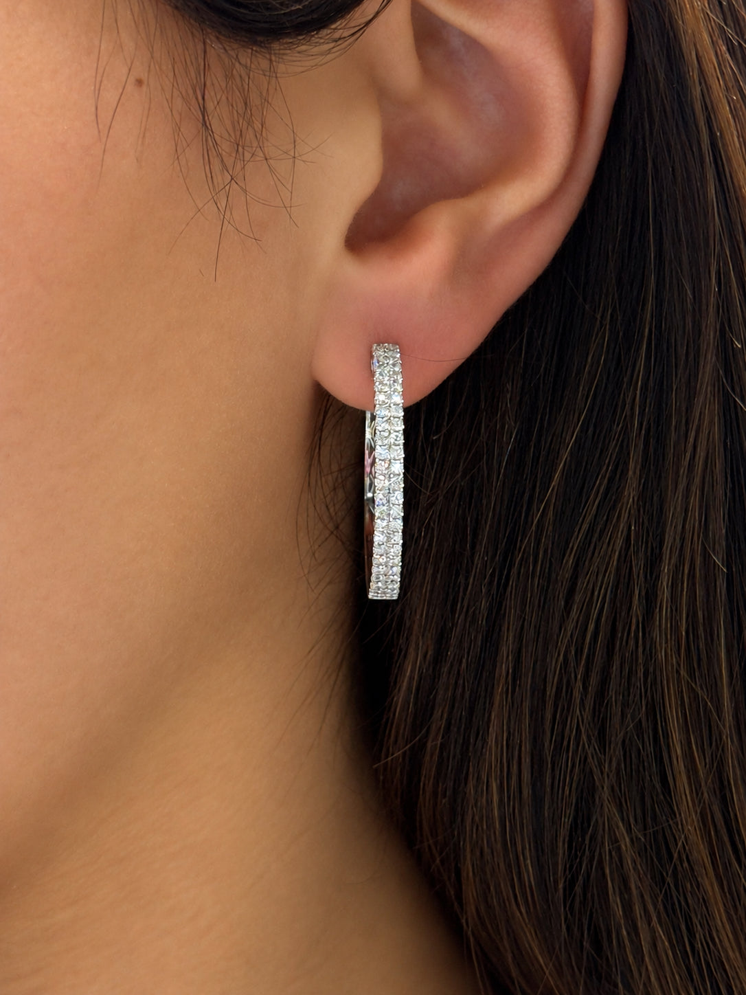 The Pavé Diamond Hoops