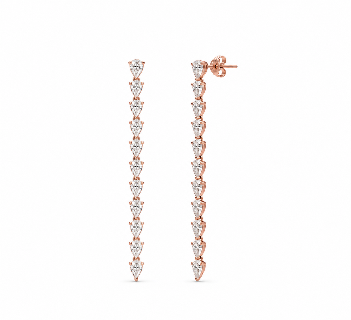 Pear Elegance Diamond Drop Earrings