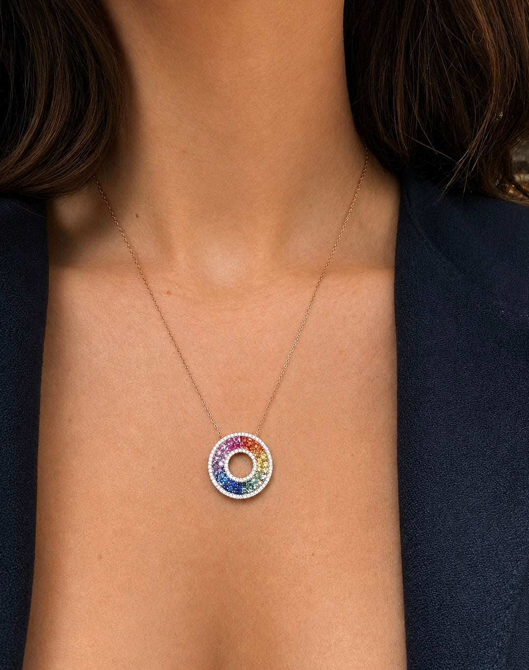 Circle Rainbow Necklace