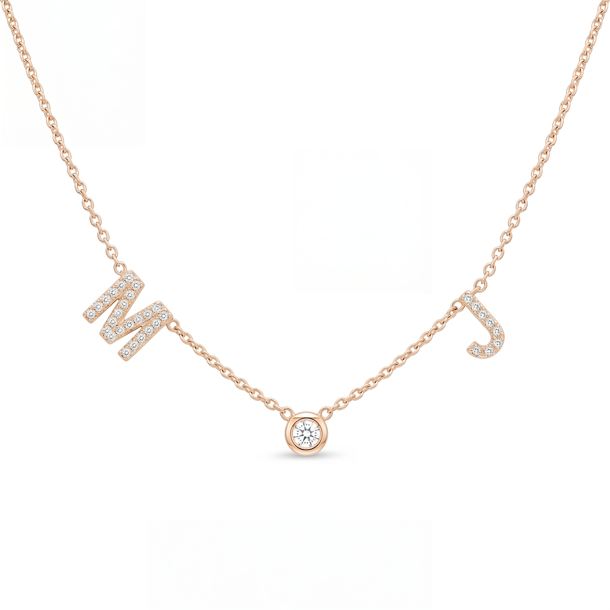 Double Initial Bezel Necklace