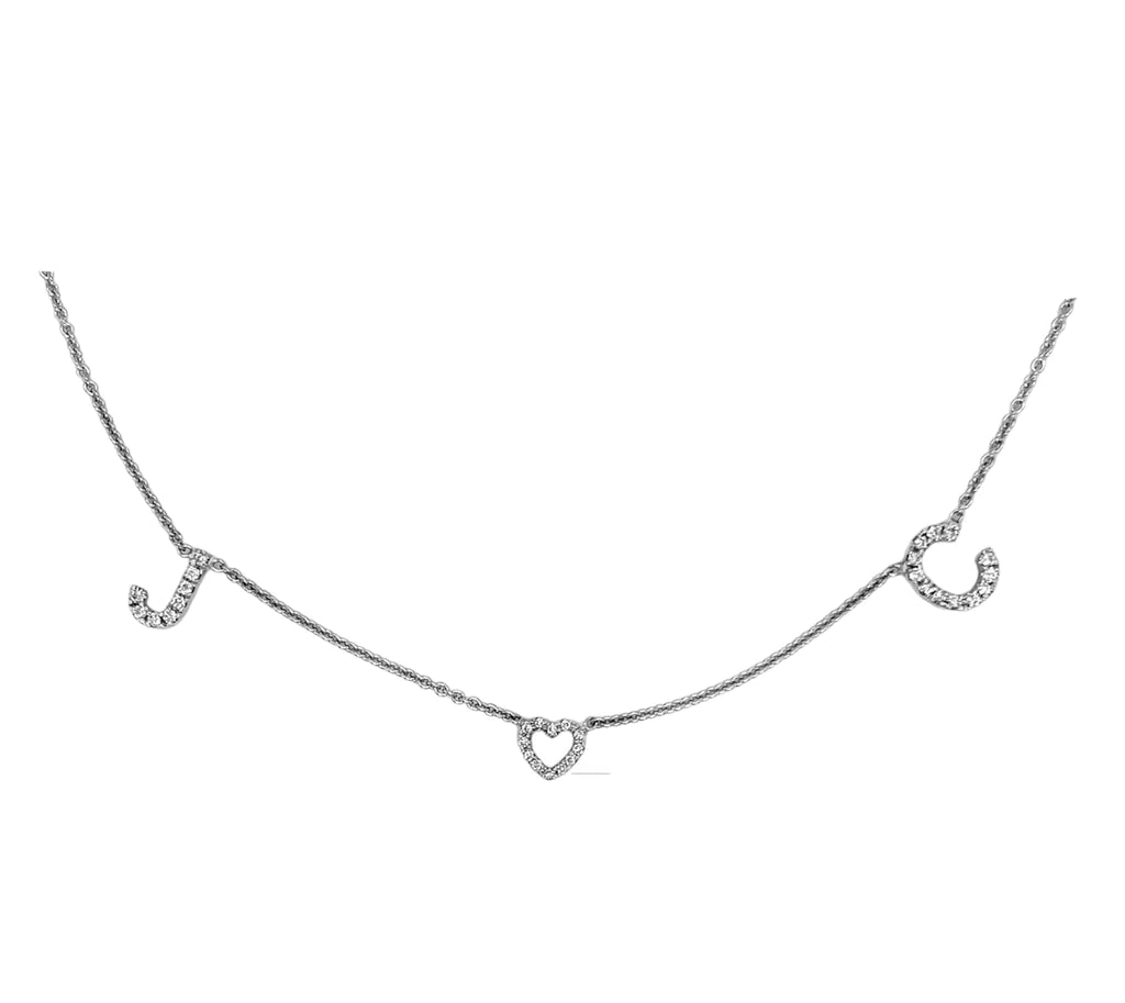 Double Initial Heart Necklace