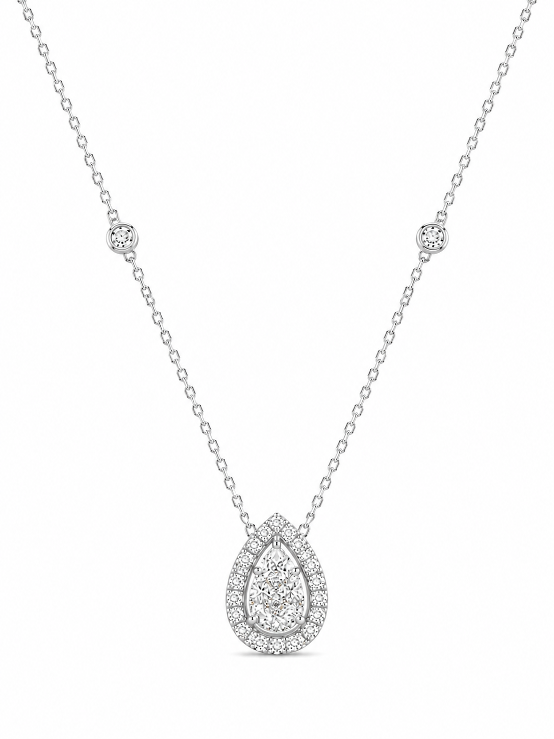 Halo Pear Necklace